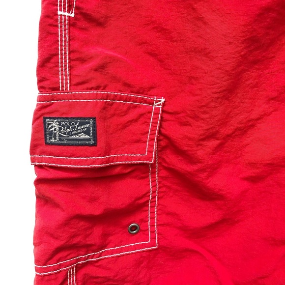 Polo by Ralph Lauren red and white swim shorts. - Picture 6 of 8